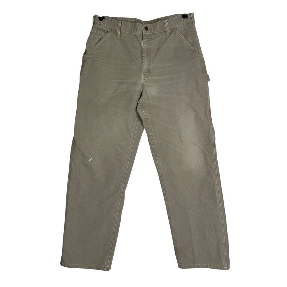 Carhartt B11 DES Washed Duck Work Dungaree Pants Desert Khaki 33x32 (Fits 33x31)